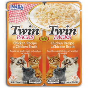 Двойно лакомство- паучове за котки Ciao Cat Twin packs Chicken recipe in Chicken Broth Пиле в бульон; №1 в света мокро лакомство за котки